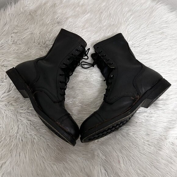 Biltrite ANSI Vintage Z41-1991-75 Black Leather Combat Boots  display picture 1